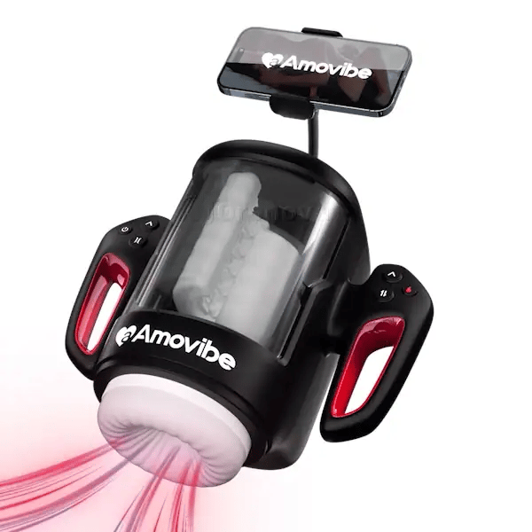 BlowStation – vibrační a zahřívací masturbátor s držákem na telefon